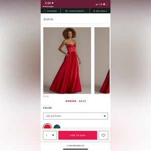 Davids bridal Satin Prom Dress with Jeweled bodice